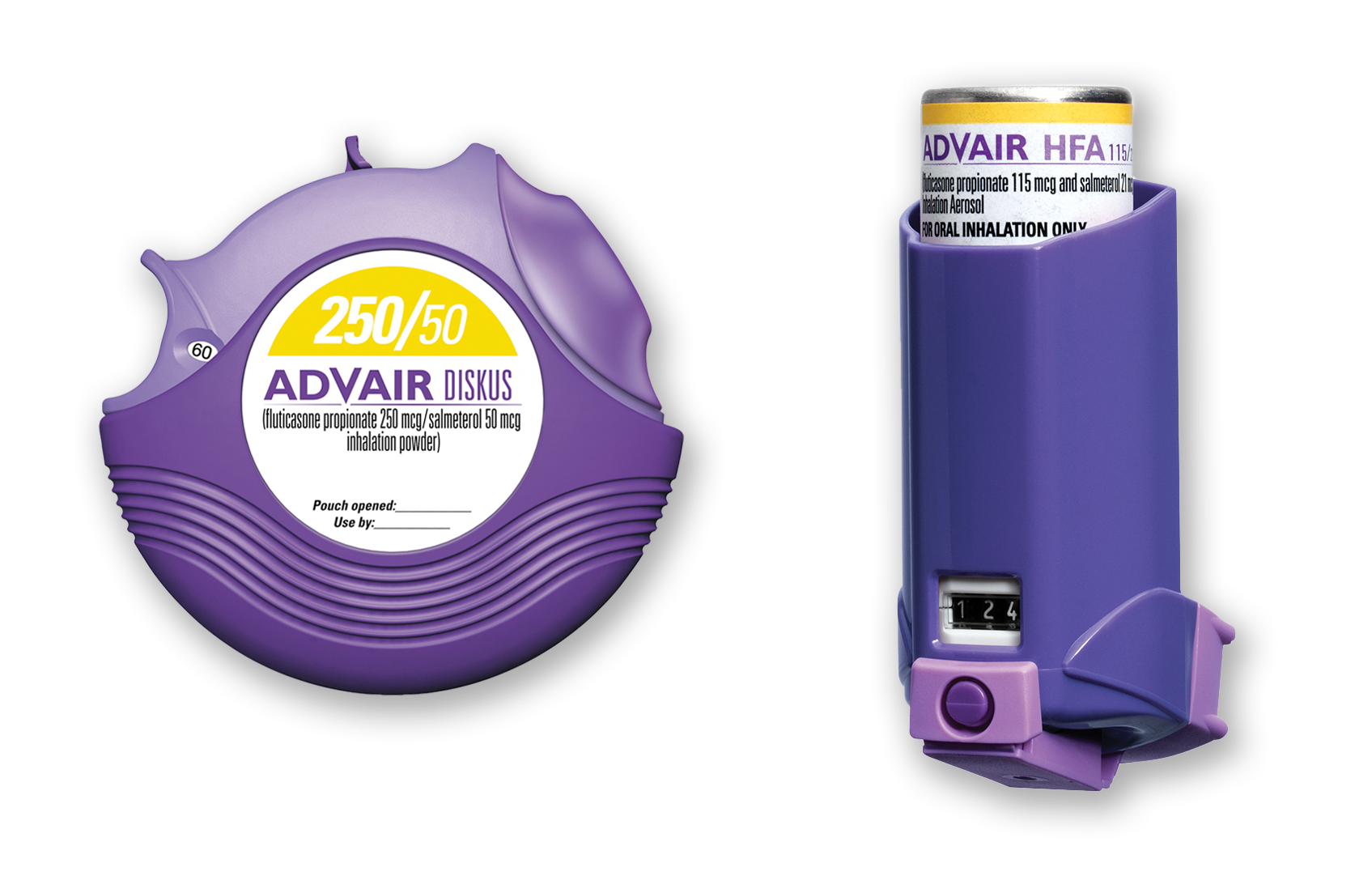 ADVAIR DISKUS and ADVAIR HFA inhaler